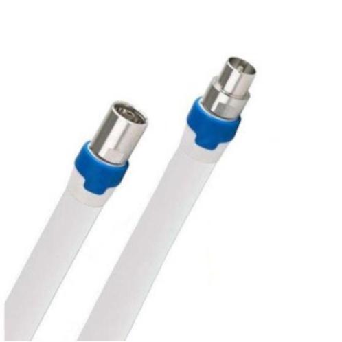 Coax kabel op de hand gemaakt - 0.5 meter  - Wit - IEC 4G, Bricolage & Construction, Électricité & Câbles
