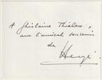 Document - TINTIN - Dédicace Hergé + Signatures Armstrong ,, Boeken, Nieuw