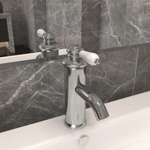vidaXL Wastafelkraan 130x180 mm zilverkleurig, Doe-het-zelf en Bouw, Sanitair, Nieuw, Verzenden