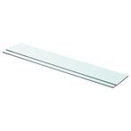 vidaXL Schappen 2 st 80x12 cm glas transparant, Huis en Inrichting, Verzenden, Nieuw