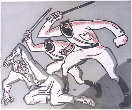 Spotprent over Provocatie van de anti-semietische relle..., Antiek en Kunst, Kunst | Litho's en Zeefdrukken, Verzenden