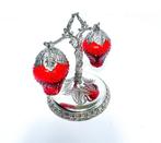 Salière et poivrière - fraise - Verre, Plaqué(e) argent, Antiquités & Art