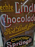 Emaille reclamebord Lindt chocolade - Enseigne publicitaire, Antiek en Kunst
