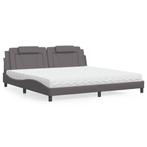 vidaXL Bed met matras kunstleer grijs 200x200 cm, Verzenden, Nieuw