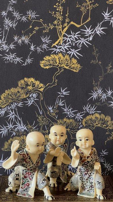 Double largeur. Tissu imprimé avec motif gravé japonais,, Antiek en Kunst, Kunst | Designobjecten