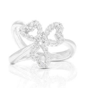 Bague - 18 carats Or blanc -  0.26ct. tw. Diamant