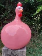 Beeld, funny fuchsia balloon chicken - 58 cm - polyresin