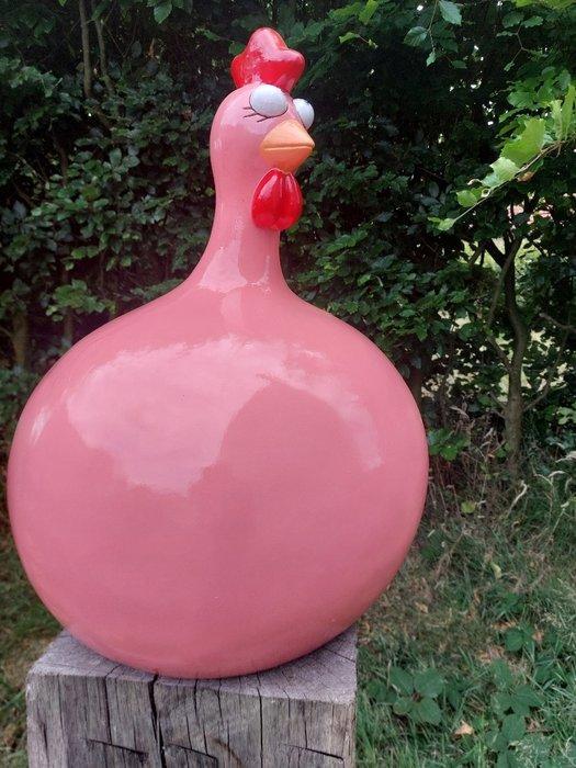 Beeld, funny fuchsia balloon chicken - 58 cm - polyresin, Antiek en Kunst, Curiosa en Brocante