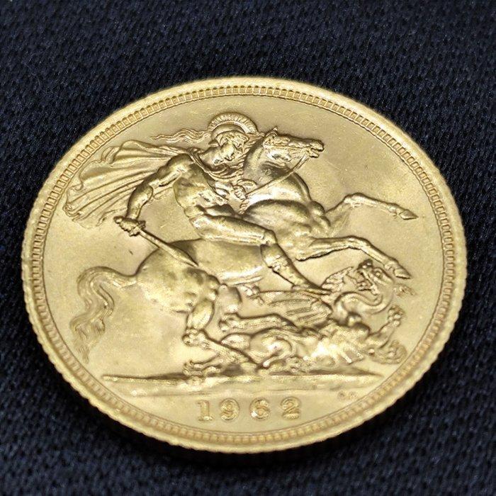 Royaume-Uni. Elizabeth II. Sovereign 1962, Postzegels en Munten, Munten | Europa | Niet-Euromunten