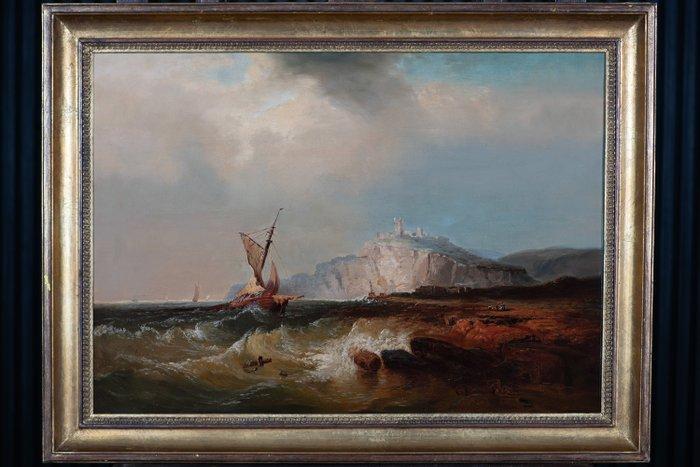 James Webb (c.1825-1895) - Zeegezicht met Schepen - NO, Antiek en Kunst, Kunst | Schilderijen | Klassiek