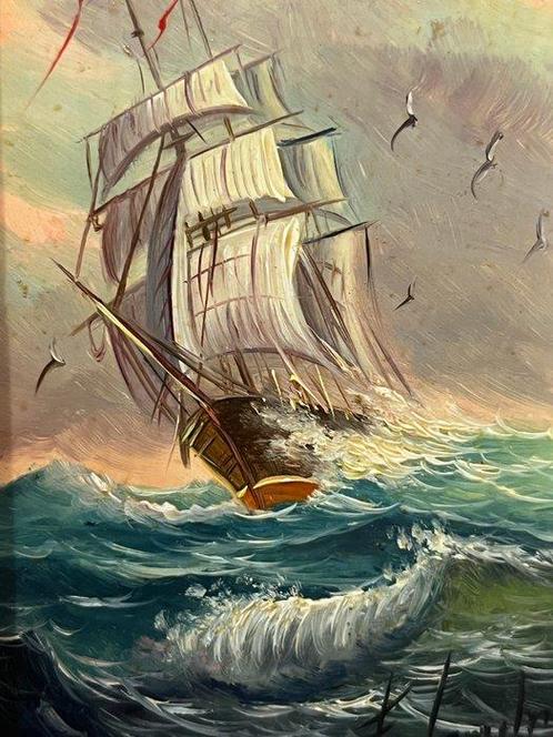 École Européene (XX) - Voile à tout vent, Antiek en Kunst, Kunst | Schilderijen | Klassiek