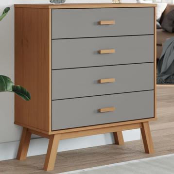 vidaXL Armoire à tiroirs OLDEN gris et marron bois de disponible aux enchères