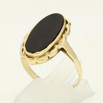Bague - 14 carats Or jaune - Onyx, Handtassen en Accessoires, Ringen, Nieuw