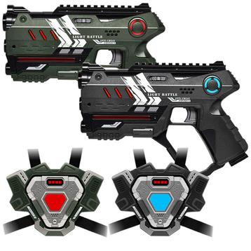Light Battle Connect Laserguns + 2 Vesten - Groen/Grijs, Ophalen of Verzenden