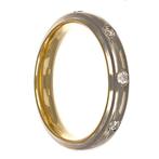 Ring - 18 karaat Geel goud, Witgoud -  0.16ct. tw. Diamant, Nieuw
