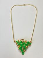 Collier avec pendentif - 18 carats Or jaune Jade
