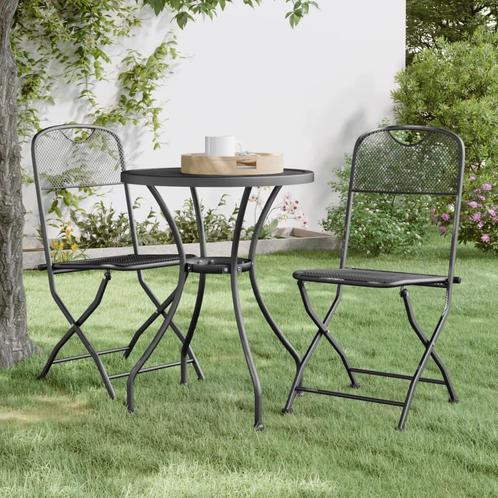 vidaXL Tuinstoelen inklapbaar 2 st metaalgaas, Tuin en Terras, Tuinstoelen, Nieuw, Verzenden