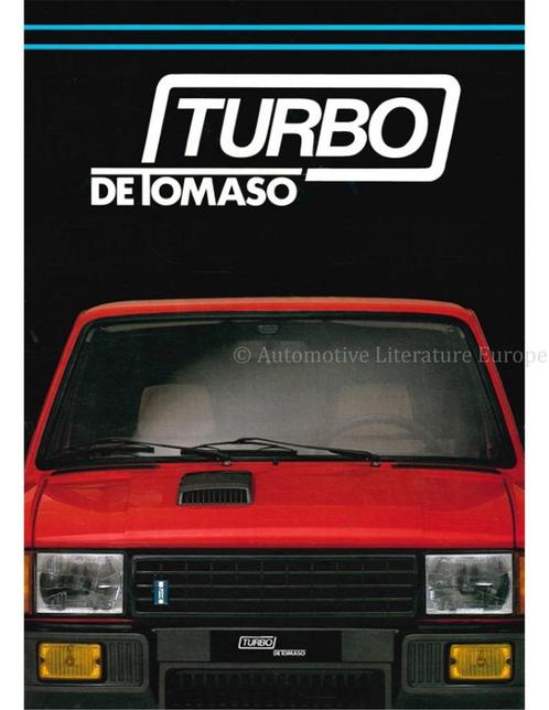 1986 INNOCENTI DE TOMASO TURBO BROCHURE ITALIAANS, Boeken, Auto's | Folders en Tijdschriften