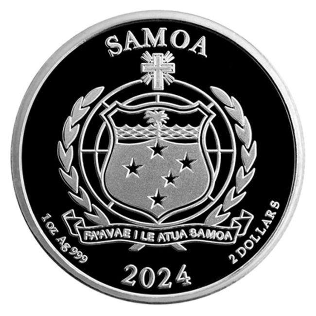 Samoa. 2 Dollars 2024 1 oz Samoa Popeye and Brutus Colored, Timbres & Monnaies, Monnaies | Europe | Monnaies non-euro