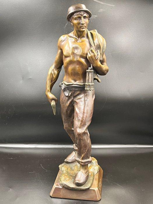 Paul Philippe (1870-1930) - sculptuur, « Le Mineur » - 58 cm, Antiek en Kunst, Kunst | Designobjecten