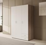 Kledingkast 120cm wit eiken | Scharnierdeuren Garderobekast, Huis en Inrichting, Kasten | Overige, Verzenden, Nieuw
