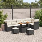 vidaXL 9-delige ligbedset voor in de tuin met kussens, zwart, Tuin en Terras, Verzenden, Nieuw