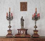 Figurale pendule (4) - Brons, Marmer - 1850-1900 - Horloge