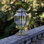 Tafellamp - Tafellamp van glas, chroomstaal en messing -