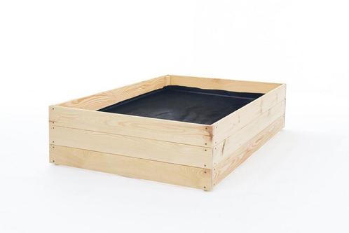 Moestuinbak - kweekbak - 120x120x27 cm - hout - met grond..., Tuin en Terras, Kweekspullen, Nieuw, Ophalen of Verzenden