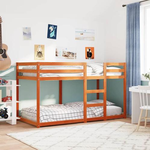 vidaXL Stapelbed massief grenenhout wasbruin 90x190 cm, Huis en Inrichting, Slaapkamer | Bedden, Nieuw, Verzenden