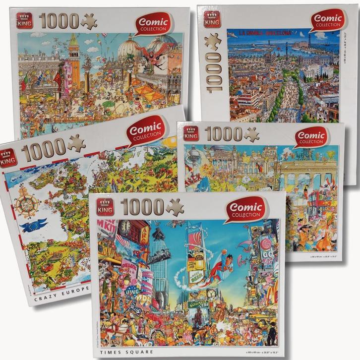 Set van 5x King Puzzels | Cosmic Collection | 1000 Stukjes, Hobby en Vrije tijd, Denksport en Puzzels, Legpuzzel, Gebruikt, 500 t/m 1500 stukjes