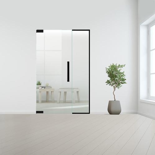 Glazen binnendeur met zijlicht zonder kozijn zwart beslag-Re, Bricolage & Construction, Fenêtres & Moustiquaires, Envoi