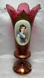 Vase (2) - Verre myrtille rouge, Antiek en Kunst, Antiek | Glaswerk en Kristal