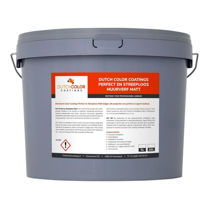 DCC Perfect en Streeploos Muurverf Matt 5L, Doe-het-zelf en Bouw, Verf, Beits en Lak, Nieuw, Verzenden