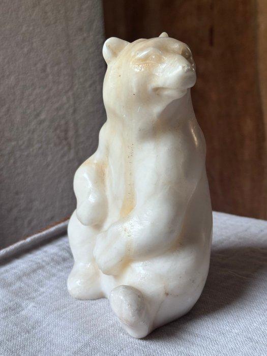 sculptuur, Bel ours polaire inuit - 14 cm - Albast, Marmer, Antiquités & Art, Curiosités & Brocante