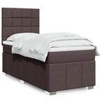 vidaXL Boxspring met matras stof donkerbruin 80x200 cm, Verzenden, Nieuw