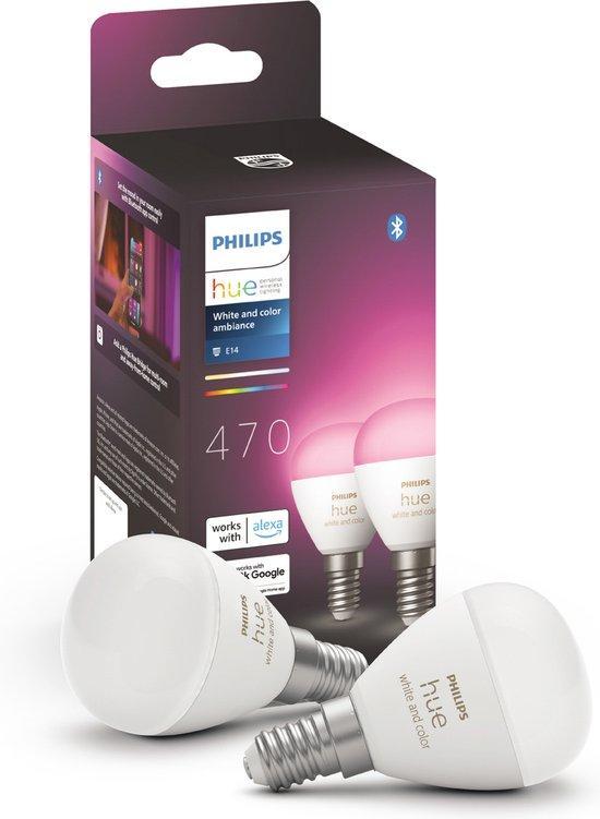 Philips Hue kogellamp - wit en gekleurd licht - 2-pack - E14, Verzamelen, Overige Verzamelen, Verzenden