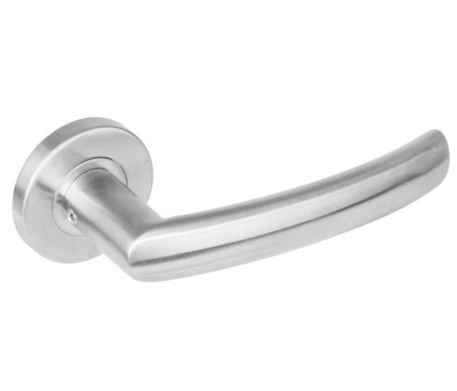 Intersteel deurkruk Blok op rond rozet RVS, Doe-het-zelf en Bouw, Hang- en Sluitwerk, Ophalen of Verzenden