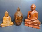 Drie Boeddhistische snijwerken - Beeld - Azië (Zonder, Antiek en Kunst