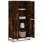 vidaXL Hoge kast 68x35x139 cm bewerkt hout gerookt, Verzenden, Nieuw