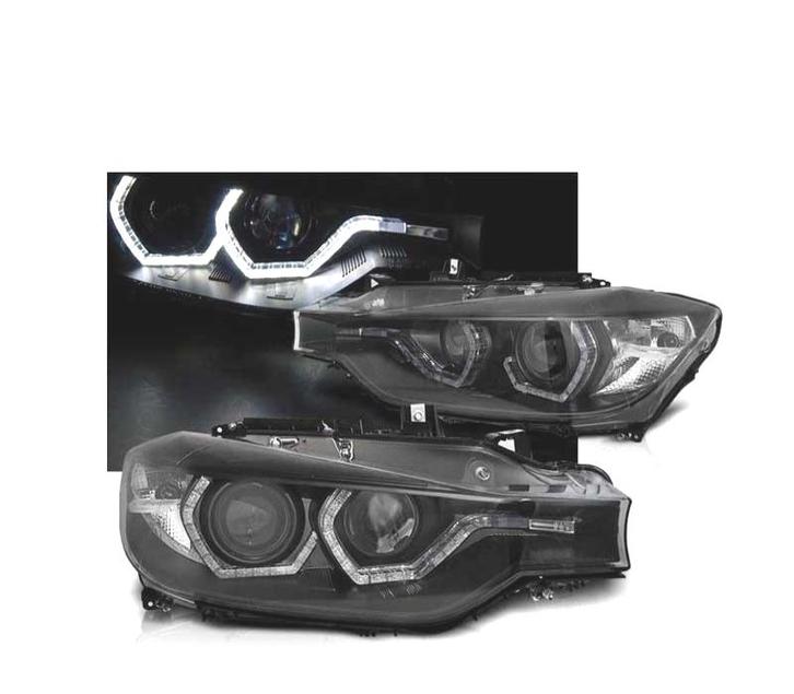 PHARES BMW F30 F31 ANGEL EYES LED TRU DRL NOIR 11-15, Auto-onderdelen, Verlichting, Verzenden