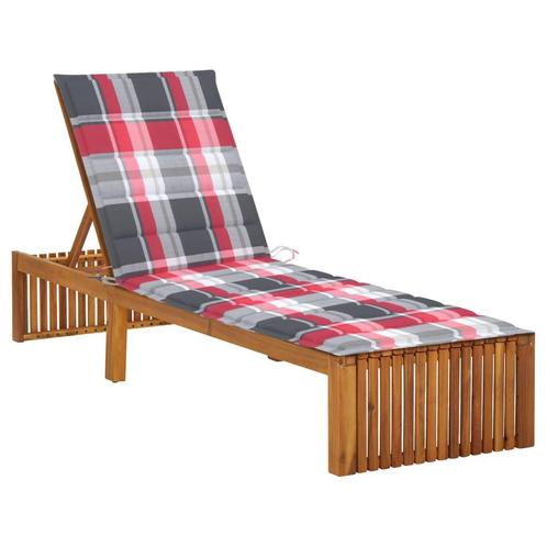 vidaXL Ligbed met kussen massief acaciahout, Tuin en Terras, Ligbedden, Nieuw, Verzenden