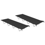 vidaXL Campingbedden 2 st 180x60x19 cm oxford stof en staal, Caravans en Kamperen, Kampeermeubelen, Verzenden, Nieuw