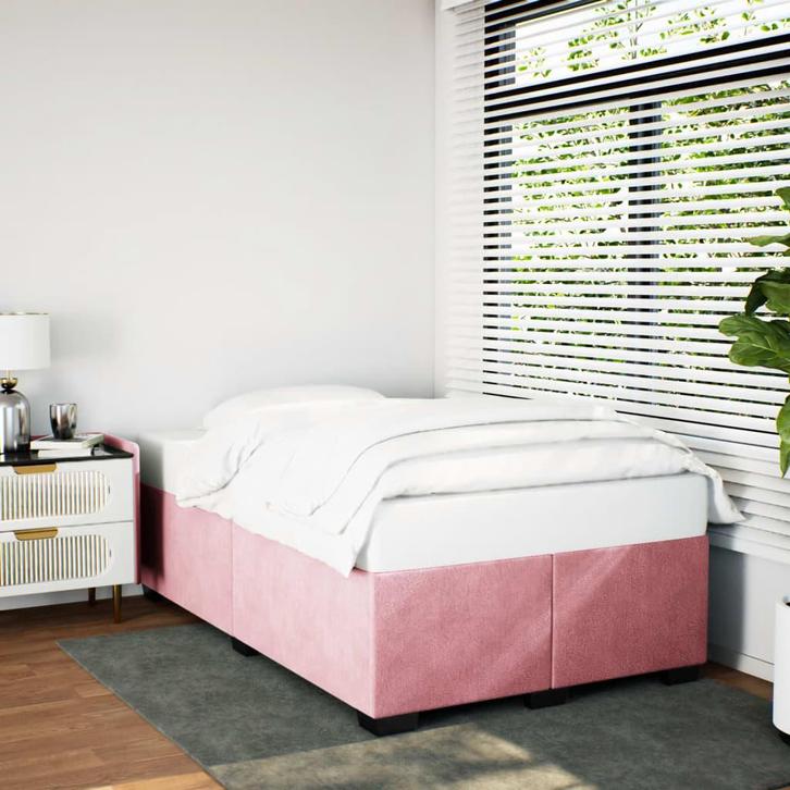 vidaXL Bedframe fluweel roze 120x200 cm, Maison & Meubles, Chambre à coucher | Lits, Envoi