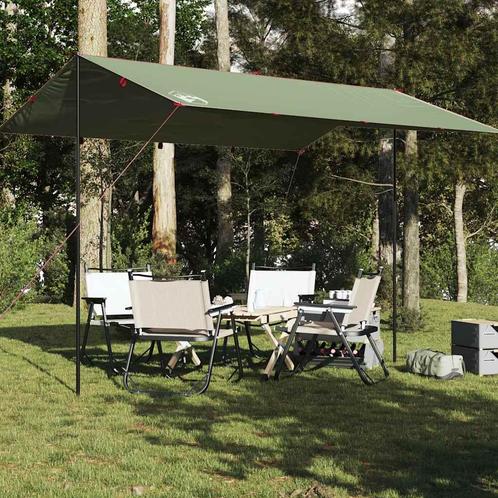 vidaXL Kampeerluifel waterdicht 400x294 cm groen, Caravanes & Camping, Tentes, Envoi