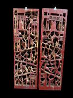 Set antieke Chinese houtpanelen - Hout - China - Qing, Antiek en Kunst