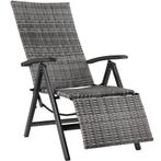 tectake Wicker tuinstoel opklapbaar met aluminium frame en v, Tuin en Terras, Verzenden, Nieuw