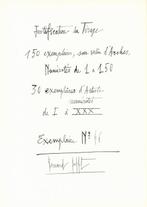 Bernard Buffet (1928-1999) - Justificatif de tirage avec