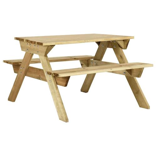 vidaXL Picknicktafel met banken 110x123x73 cm geïmpregneerd, Tuin en Terras, Tuintafels, Nieuw, Verzenden