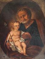 Scuola italiana (XVIII) - San Giuseppe con il bambin Gesù, Antiek en Kunst, Kunst | Schilderijen | Klassiek